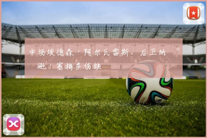 中场埃德森·阿尔瓦雷斯、后卫纳尔逊·塞梅多伤缺